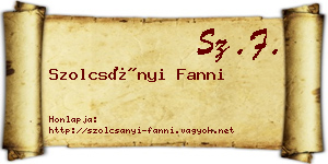 Szolcsányi Fanni névjegykártya
