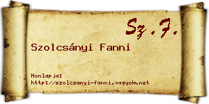 Szolcsányi Fanni névjegykártya
