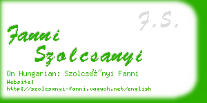 fanni szolcsanyi business card